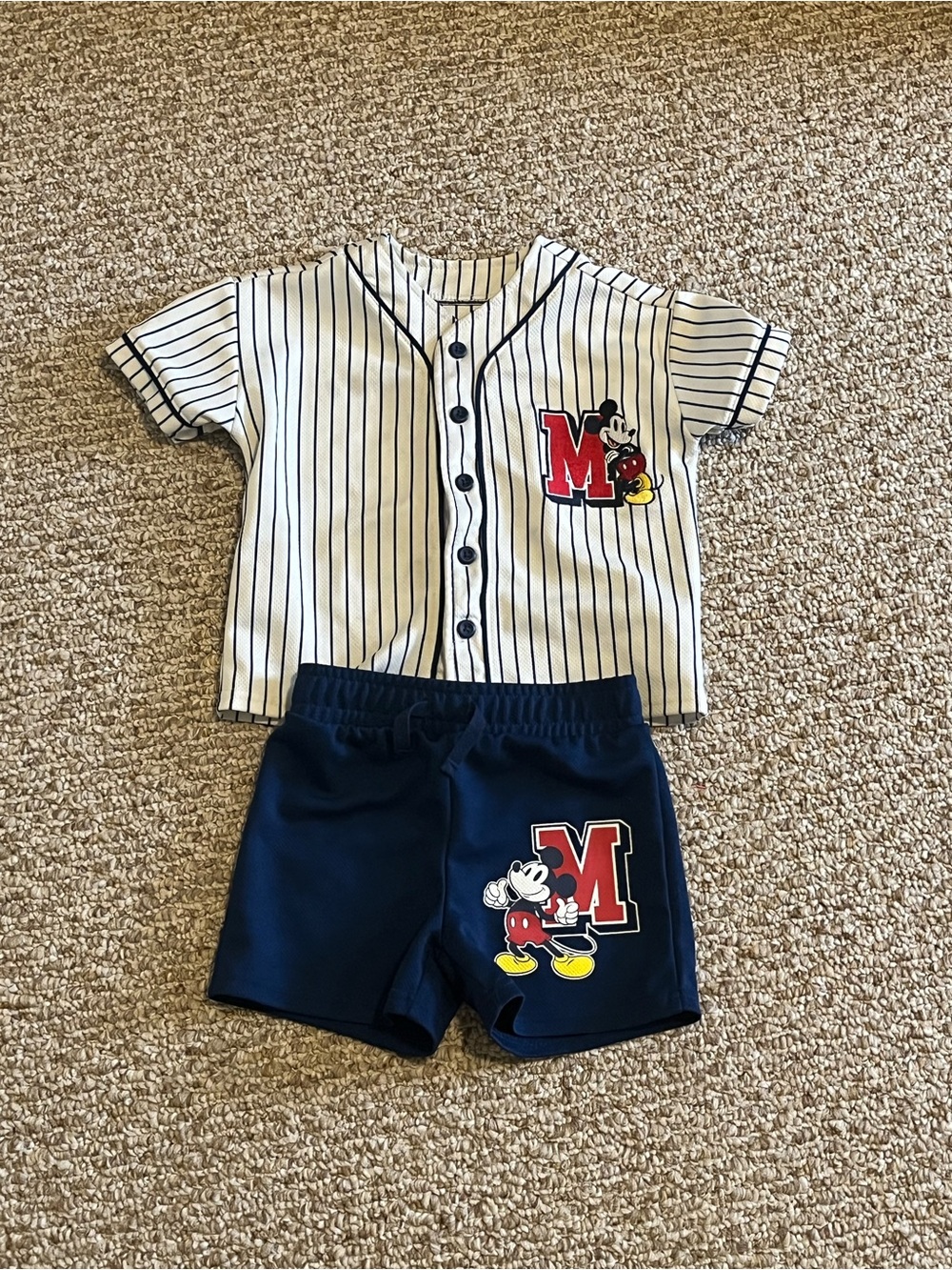 Disney Mickey Mouse baseball tee and shorts 2T